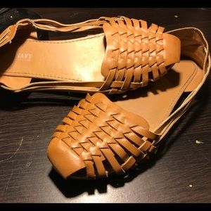 Woven leather flat huarache